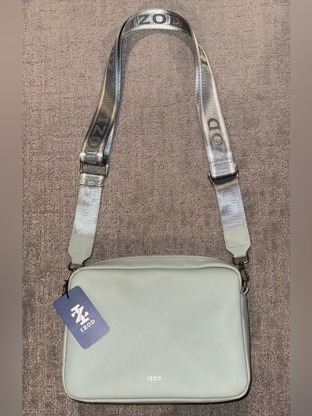 Izod Sage Green Crossbody Handbag Purse